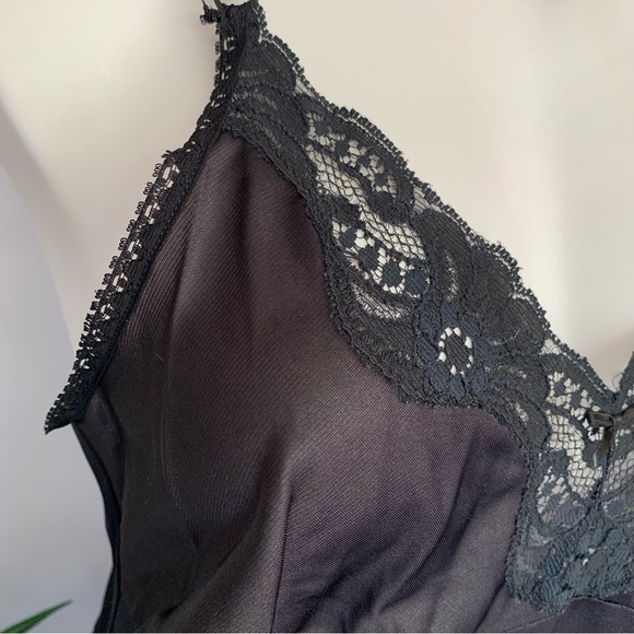 v i n t a g e :: Authentic 60s Satin Nylon Lace Full Slip Dress ILGWU - Picture 11 of 14